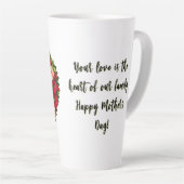 Een moeder hartvormige krans van bloemen Latte Mok (Rechterhoek)