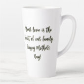 Een moeder hartvormige krans van bloemen Latte Mok (Rechts)