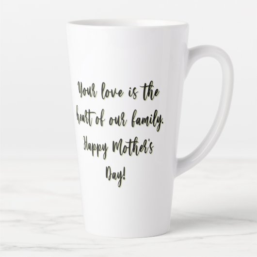 Een moeder hartvormige krans van bloemen Latte Mok (Rechts)