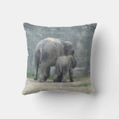 Een moeder houdt van olifant Pillow Kussen (Achterkant)