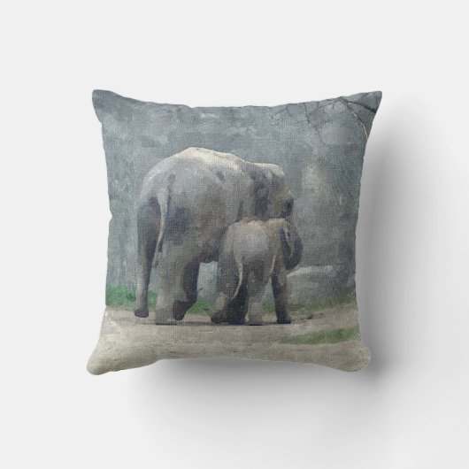 Een moeder houdt van olifant Pillow Kussen (Achterkant)