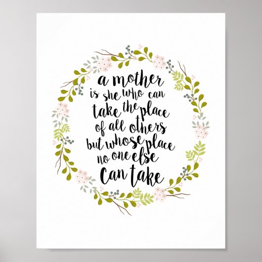 Een moeder is alles citaat poster (Voorkant)