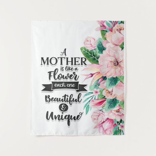 Een moeder is als een bloem cadeau, Moederdag cade Wandkleed (Voorkant)