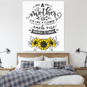 Een moeder is als een bloem, Cute Moederdag Gift Canvas Afdruk (Insitu (Slaapkamer))