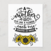 Een moeder is als een bloem, Cute Moederdag Gift Flyer (Voorkant)