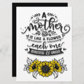 Een moeder is als een bloem, Cute Moederdag Gift Menu (Voorkant / Achterkant)