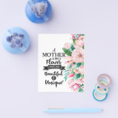 Een moeder is als een bloem, een Moederdag cadeau. Flyer (Enkel)