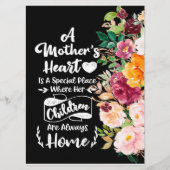 Een moeder is als een bloem, een Moederdag cadeau. Menu (Voorkant)