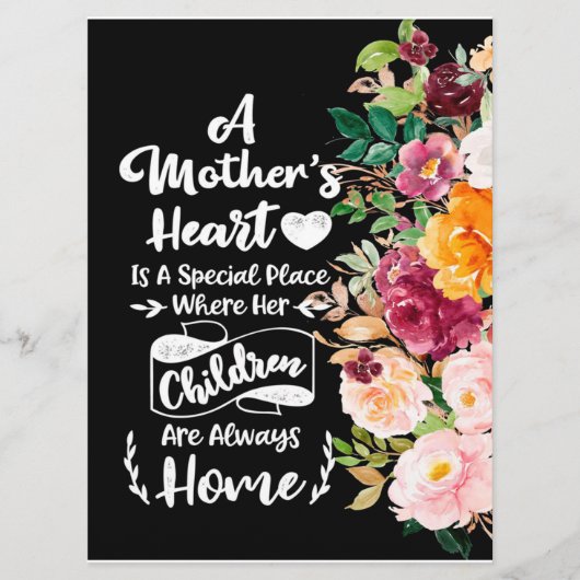 Een moeder is als een bloem, een Moederdag cadeau. Menu (Voorkant)