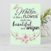 Een moeder is als een bloem... feestdagenkaart (Staand voorkant)