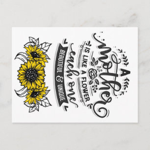 Een moeder is als een bloem, Mooi Moederdag Cadeau Briefkaart