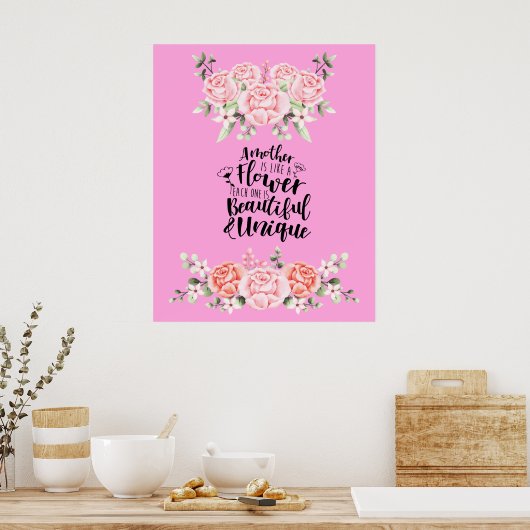 Een moeder is als een bloem poster (Keuken)
