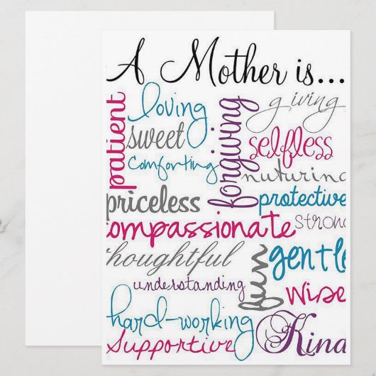 Een moeder is... feestdagenkaart (Voorkant / Achterkant)