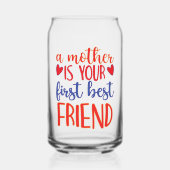 Een moeder is je beste vriendin blikvorm glas (Voorkant)