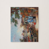 Een moeder met haar kinderen in een chinese tuin,  legpuzzel (Verticaal)