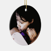 Een moeder met haar pasgeboren versiering keramisch ornament (Rechts)