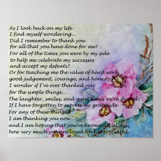 Een Moederdag gedicht Poster (Voorkant)