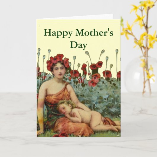 Een Moederdag Kaart (Gele Bloem)