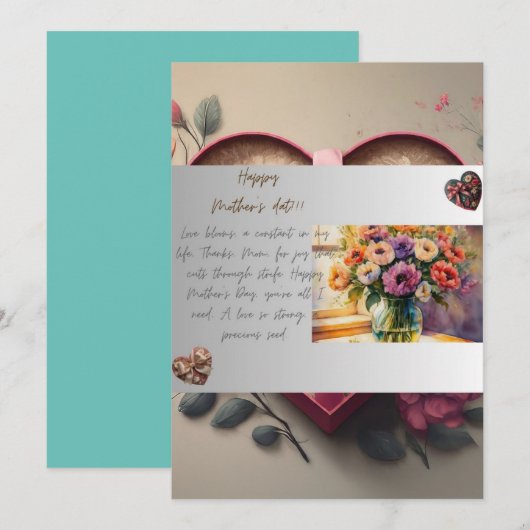 Een Moederdag wens Feestdagenkaart (Voorkant / Achterkant)