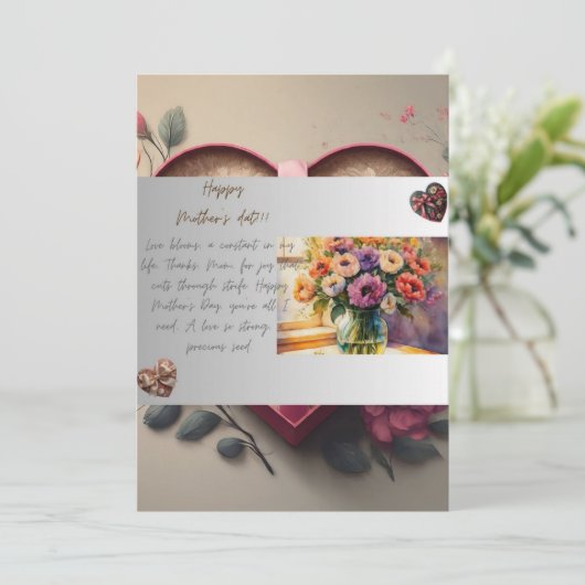 Een Moederdag wens Feestdagenkaart (Staand voorkant)