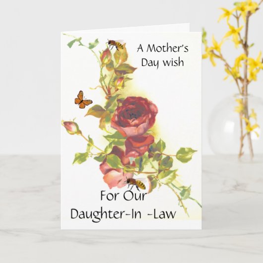 Een Moederdag wens Kaart (Gele Bloem)