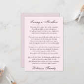 Een moedergedicht verliezen kaart (Voorkant / Achterkant in situ)