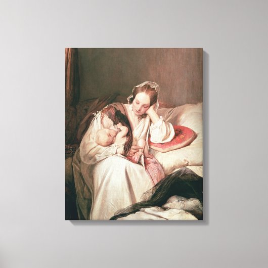 Een moederliefde, 1839 canvas afdruk (Voorkant)