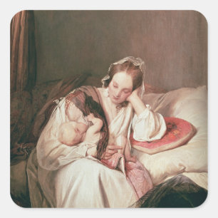 Een moederliefde, 1839 vierkante sticker