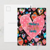 Een moederliefde is het hart van de familie briefkaart (Voorkant / Achterkant)
