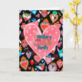 Een moederliefde is het hart van de familie kaart (Gele Bloem)