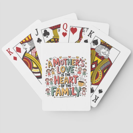 Een Moederliefde Is Het Hart Van Het Gezin Pokerkaarten (Achterkant)