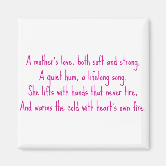 Een moederliefde magneet (Voorkant)