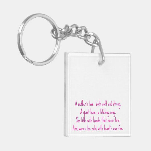 Een moederliefde sleutelhanger (Voorkant Links)