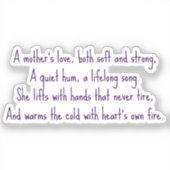 Een moederliefde sticker (Voorkant)