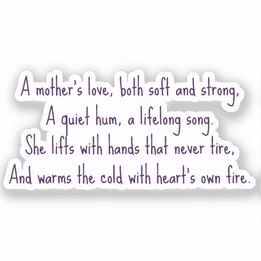 Een moederliefde sticker (Voorkant)