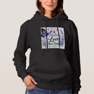 Een Moederliefde Verbleekt Nooit Paarse Vlinder Hoodie