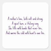 Een moederliefde vierkante sticker (Voorkant)