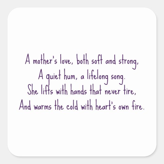 Een moederliefde vierkante sticker (Voorkant)