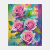 Een moederlijk liefdesgedicht, mooie roze rozen fleece deken (Voorkant)