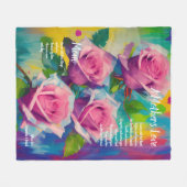 Een moederlijk liefdesgedicht, mooie roze rozen fleece deken (Voorkant (Horizontaal))