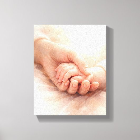 Een Moeder's Eerste Aanraking Canvas Afdruk (Voorkant)