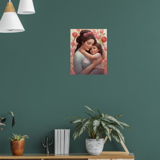 Een Moeder's Embrace - Moeder & Dochter Poster (Woonkamer 1)