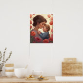 Een Moeder's Embrace - Moeder & Zoon Poster (Keuken)