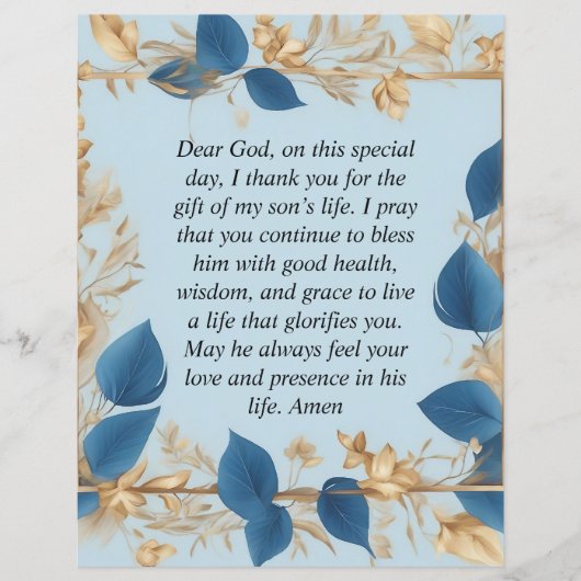 Een Moeders Gebed voor haar Zoon Flyer (Voorkant)