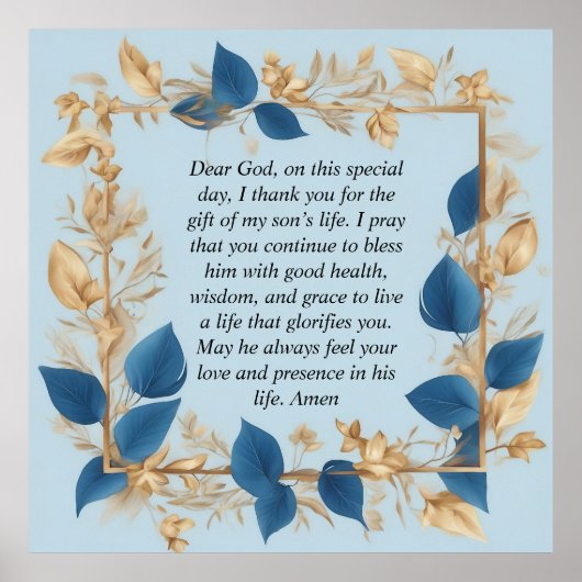 Een Moeders Gebed voor haar Zoon Poster (Voorkant)