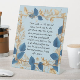 Een Moeders Gebed voor haar Zoon Reclamebord Met Voetstuk