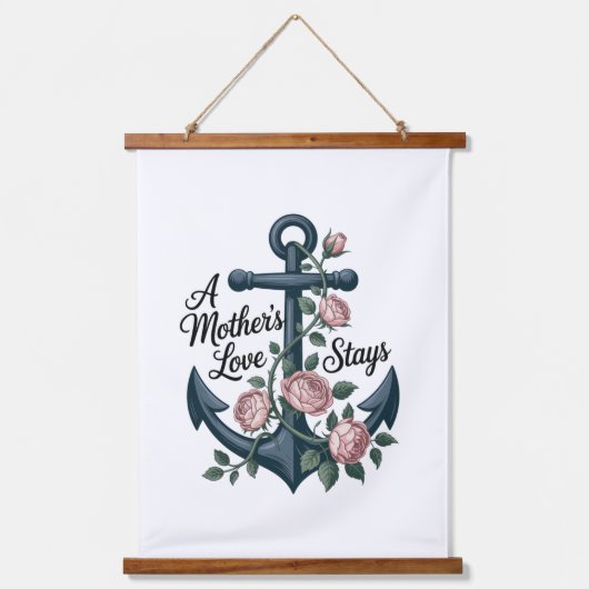 Een moeders liefde blijft hangend wandkleed (Voorkant)