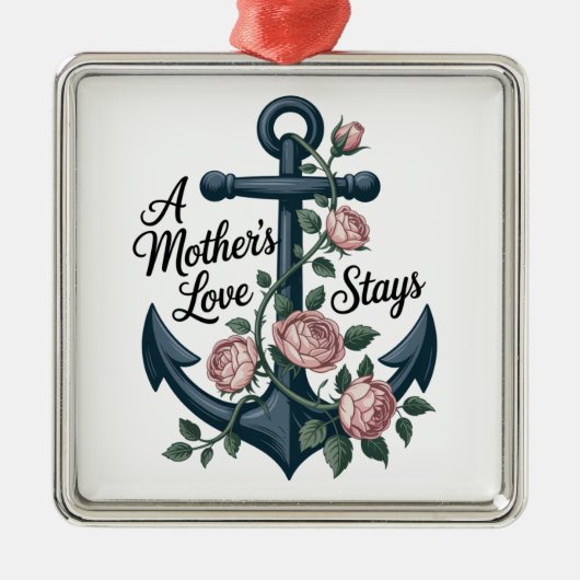 Een moeders liefde blijft metalen ornament (Voorkant)