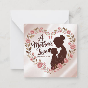 Een moeders liefde Christelijke Moederdagkaart Notitiekaartje