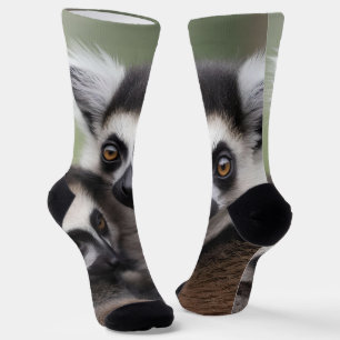 **"Een moeders liefde: Moeder- en babylemur knuffe Sokken